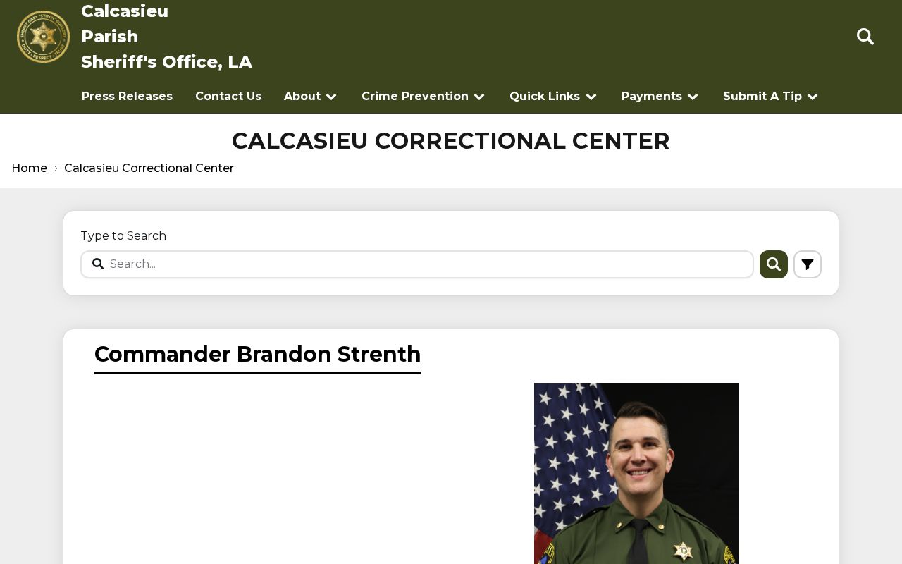 Calcasieu Correctional Center arrest booking information