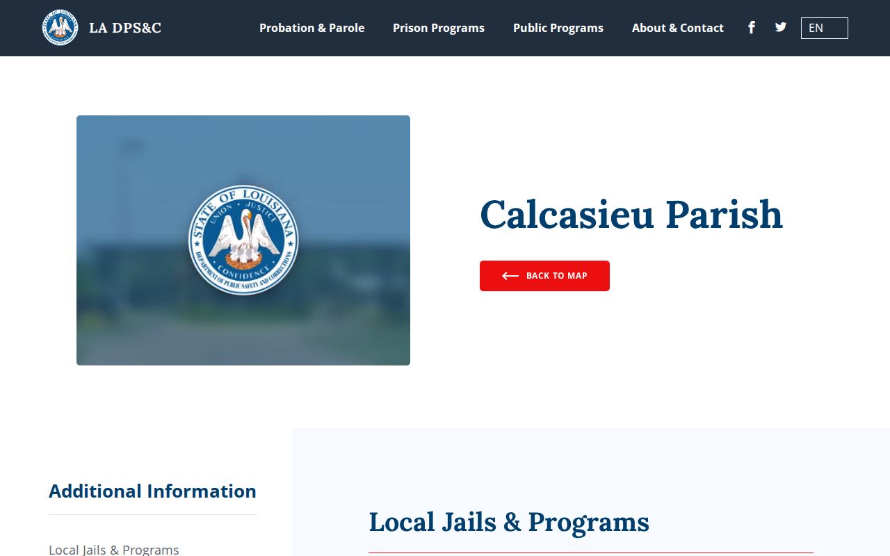 Calcasieu Parish criminal custody facilities and records