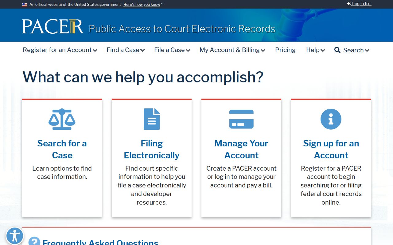 Calcasieu Parish federal criminal case lookup through PACER